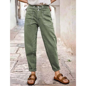 Flamingals Mid Rise Straight Leg Pants Women Stitch Detailing Workout Dressy S